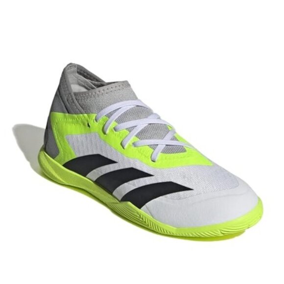 Adidas Predator Accuracy.3 IN J White/Black/Lime Youth 4.5 NWB MSRP $95 - Picture 1 of 6